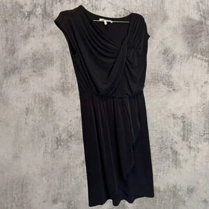 Max & Cleo Black Faux Wrap Front Dress size Small